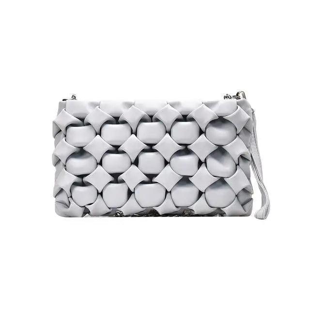 Luxury Designer Leather Crossbody Bag – Metal Chain Shoulder Purse