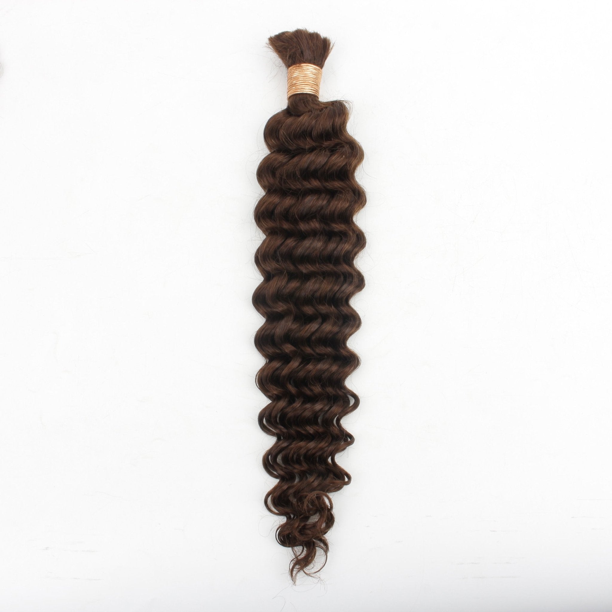 Medium Brown Deep Wave Bulk Human Braiding Hair