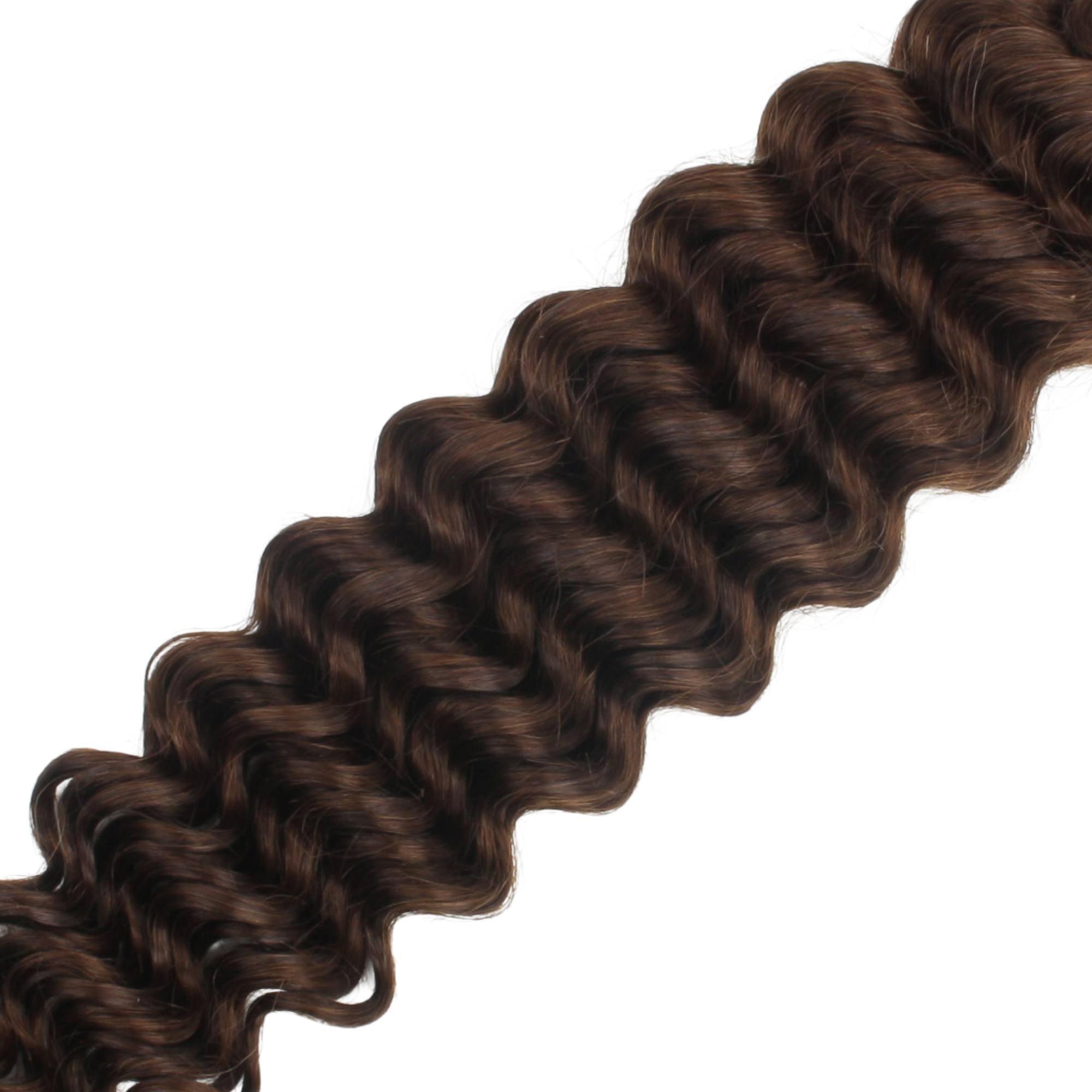 Medium Brown Deep Wave Bulk Human Braiding Hair
