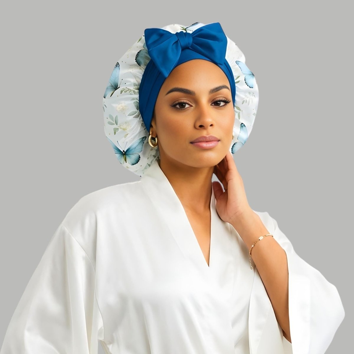 Satin Hair Bonnet for Sleeping – Adjustable Tie