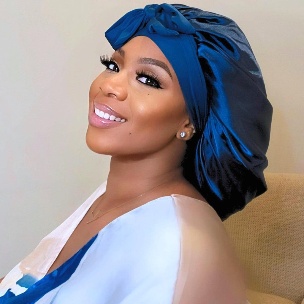 Satin Hair Bonnet for Sleeping – Adjustable Tie