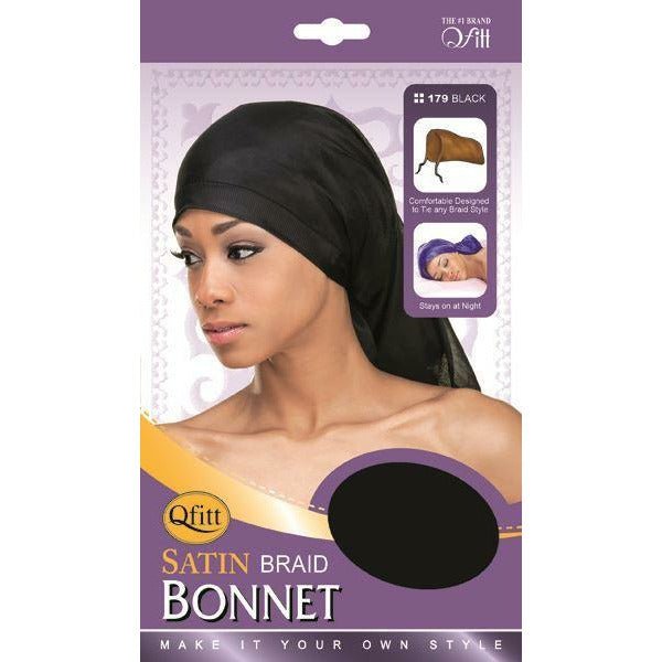 Qfitt Satin Braid Bonnet Cap 179