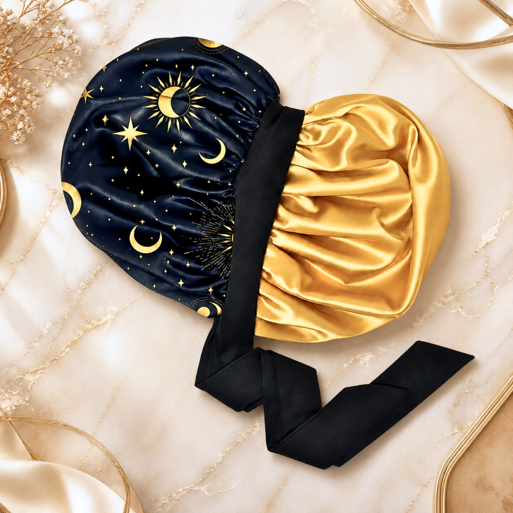 Satin Hair Bonnet for Sleeping – Adjustable Tie