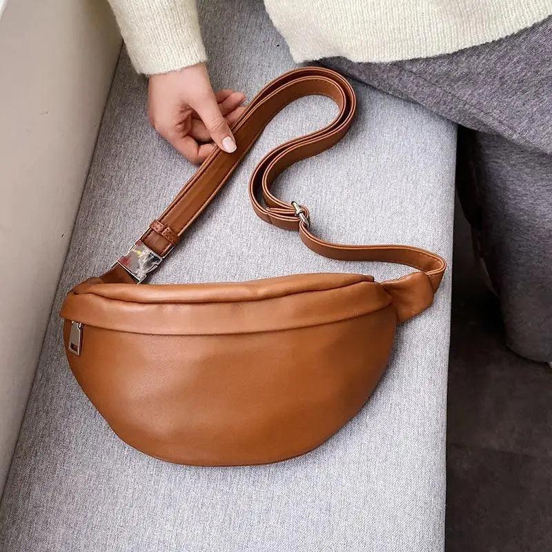 PU Leather Chest Bag – Unisex Crossbody Waist Fanny Pack for Travel