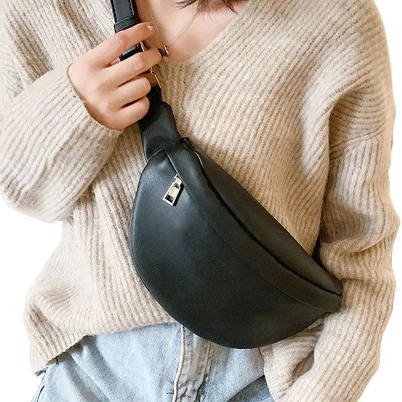 PU Leather Chest Bag – Unisex Crossbody Waist Fanny Pack for Travel